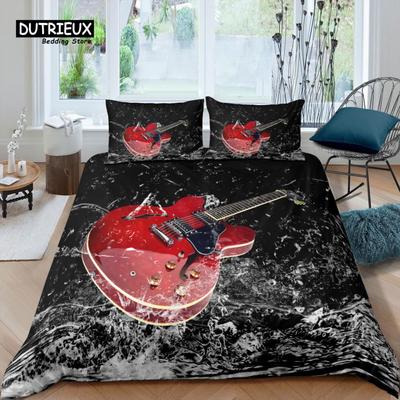 Ev Yaşam Lüks 3D Çello Müzik Baskılı Yatak Takımı Yorgan Kılıfı Yastık Kılıfı Çocuk Yatak Takımı Queen ve King EU/US/AU/UK Boyutları