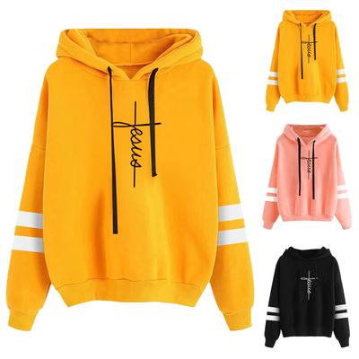 Damen Herbst Winter Langarm Kapuzenpullover Damen Casual Bedruckter Pullover Hoodies