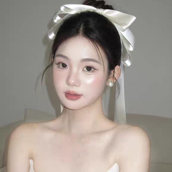 White Oversized Bow Hair Clip for Women - Fairy Bridal Hair Accessory and Photo Prop