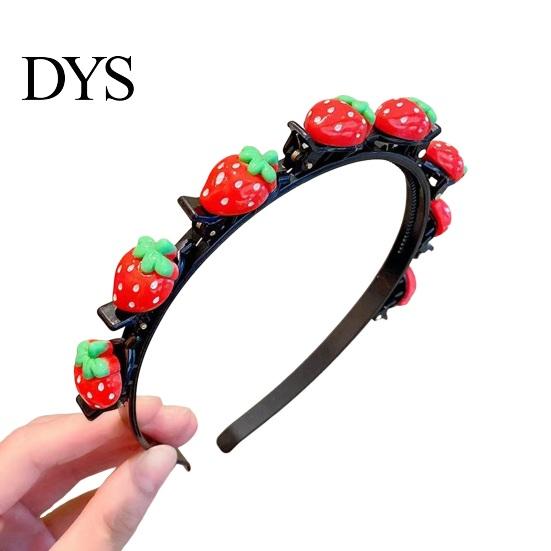 Non Slip Plastic Hair Bands Fashionable Flower/Fruit Headband with Clips for Girls, Accessory Thick Decorative Headwear Shower and Thin Hair,