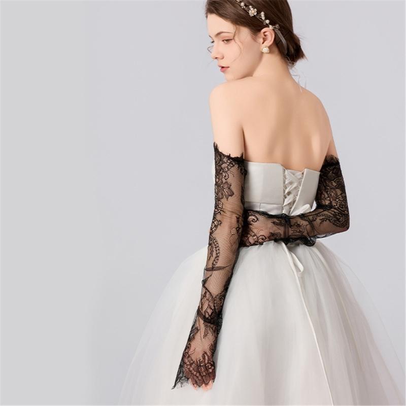 Tulle Gloves for Women and Girls in Theme Party Comfortable to Wear Elastic Nightclub Tulle Lace Gloves