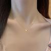 Small V Temperament Furnace Real Gold Necklace Women'S Lucky Collarbone Chain With Jewelry