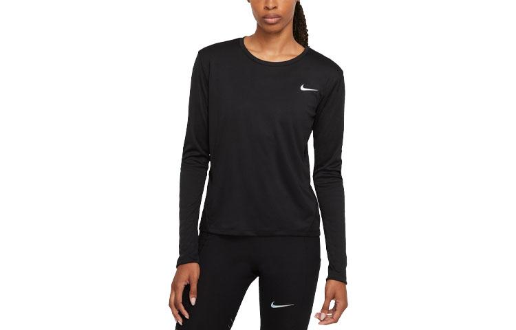 

Nike T Shirts Women s Black Crew Neck Moderate Mock Two Piece DJ0954-010 XS