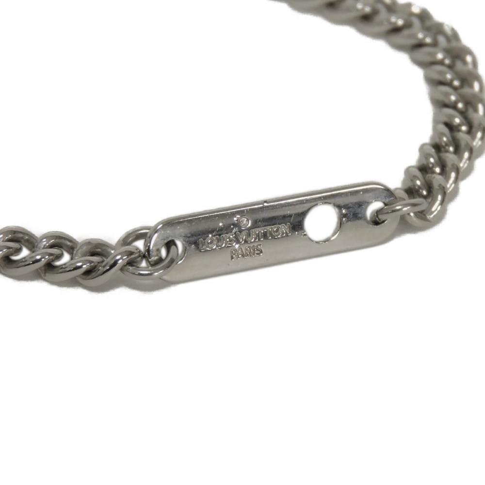 Used LV Logo Locket Pendant, Black Gray, Monogram Eclipse, 12564 Collier Plaque, M63640, 7984 Noir, Men's from Japan