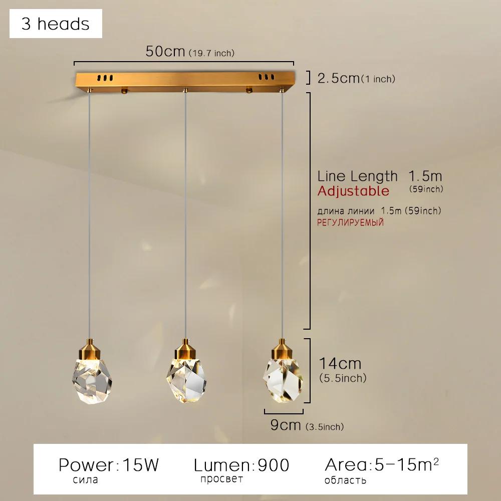 Lumini suspendate din cristal K9 simple, sufragerie, sufragerie, candelabre cu led, decor interior, lămpi de iluminat suspendate