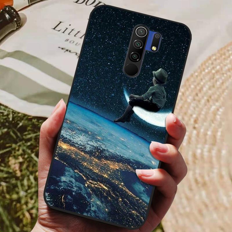 Für Xiaomi Redmi 9 Hülle Katze Blume Wolf Cover Silikonhülle Für Redmi 9 redmi9 Cover Bumper 6.53" Stoßfeste Handy Coque Hülle