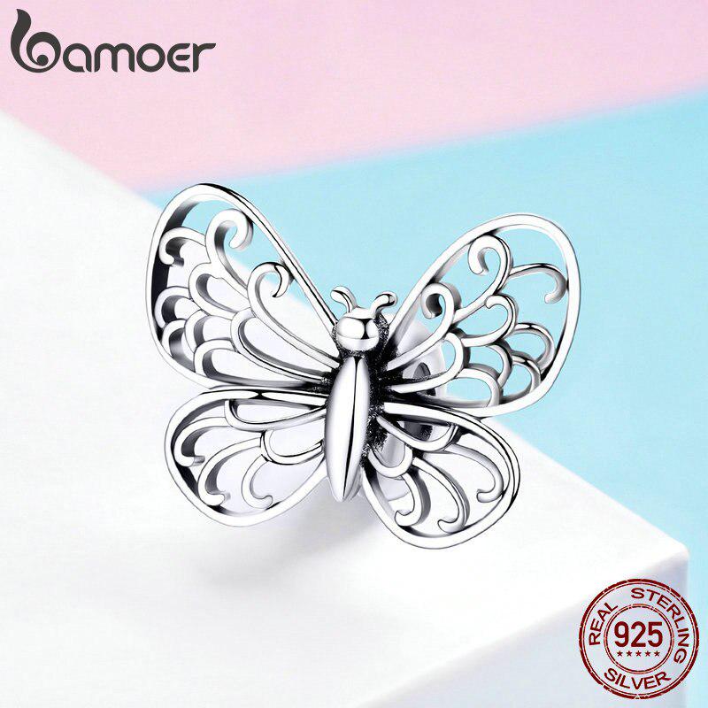 Charms cu insecte fluture din argint 925 BAMOER se potrivesc cu brățările originale
