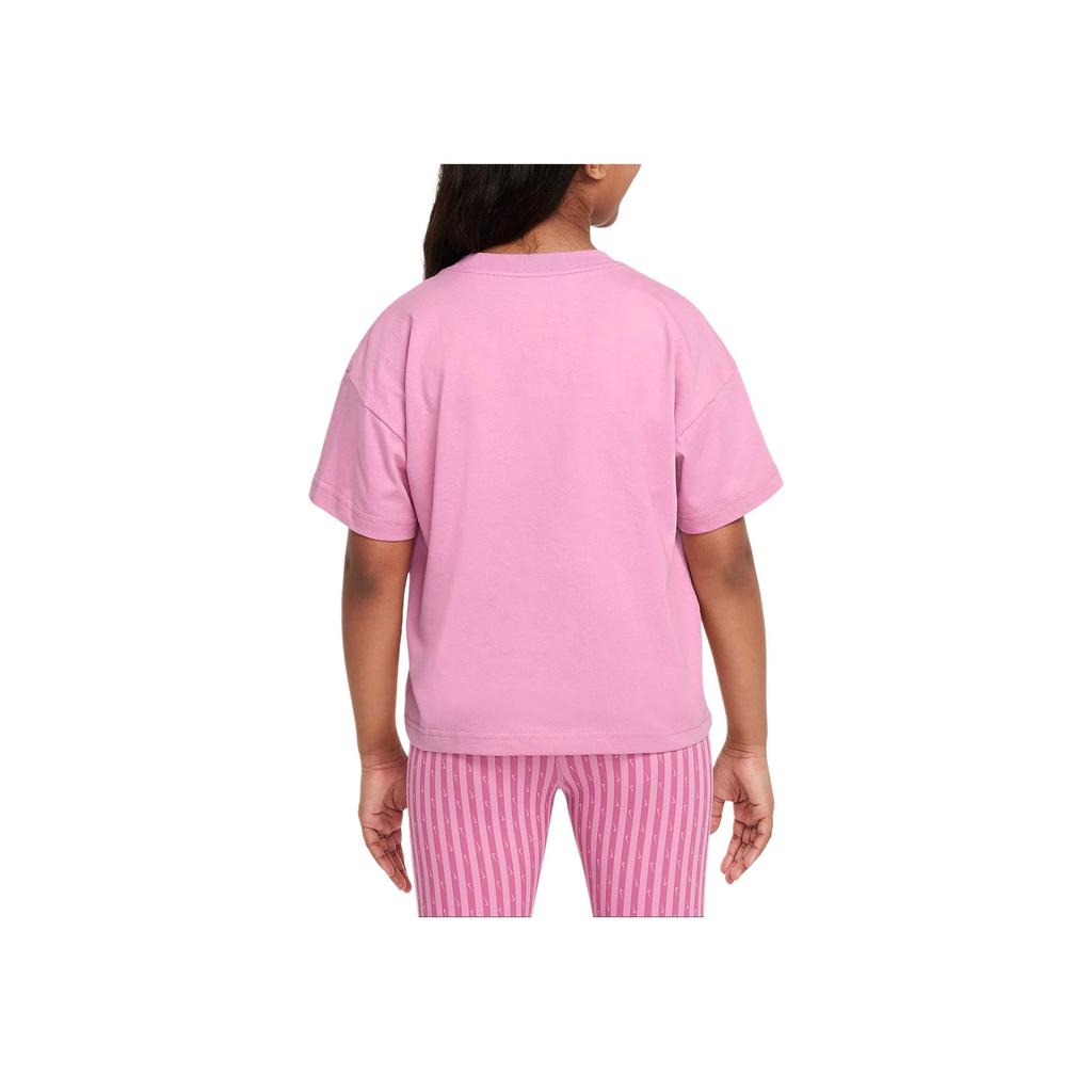 Nike Sportswear Essentials Soft Comfortable Casual Short Sleeve T-Shirt Flamingo Pink Kids Tops FZ5561-646