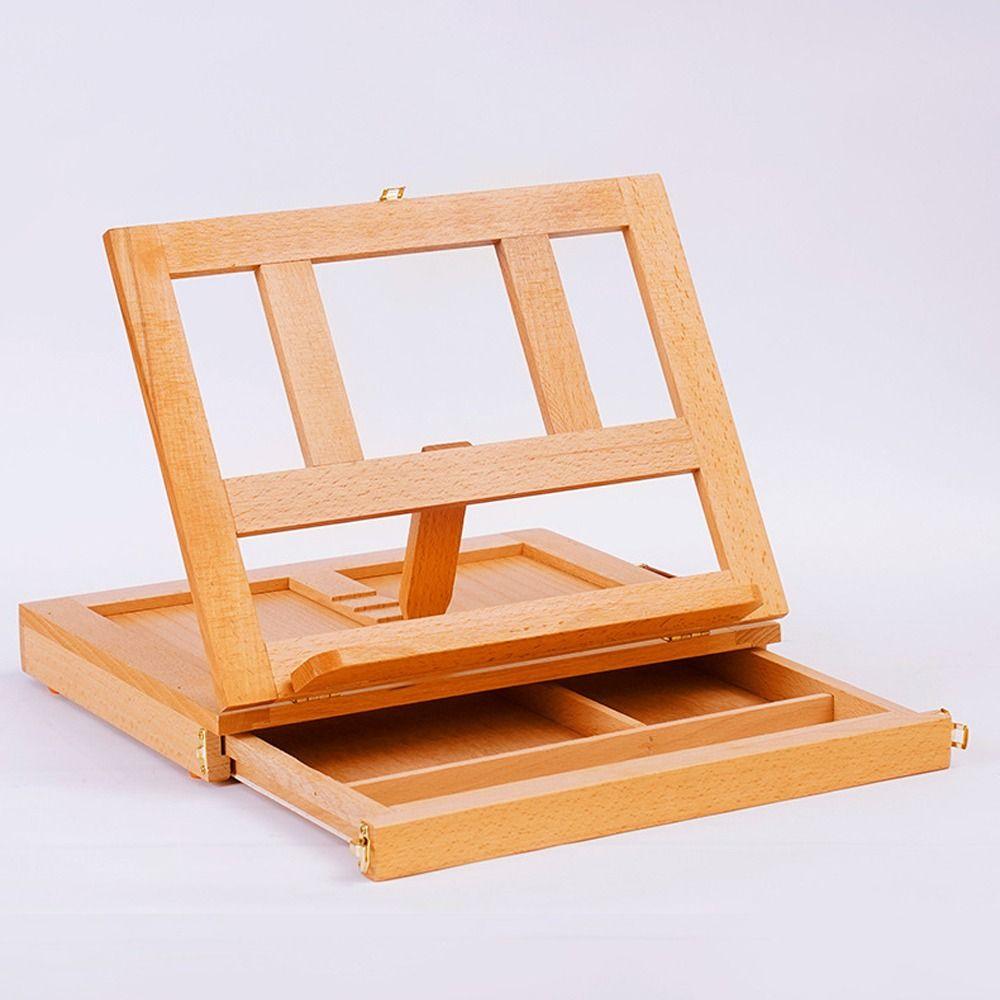 Beech Wood Portable Wooden Table Easel Multifunction Oil Paint Easel Folding Easel  For Artists