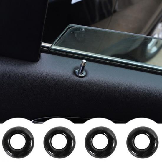 

4pcs Inner Door Lock Ring Trim Cover for Jeep Grand Cherokee 2011+ Carbon Fiber