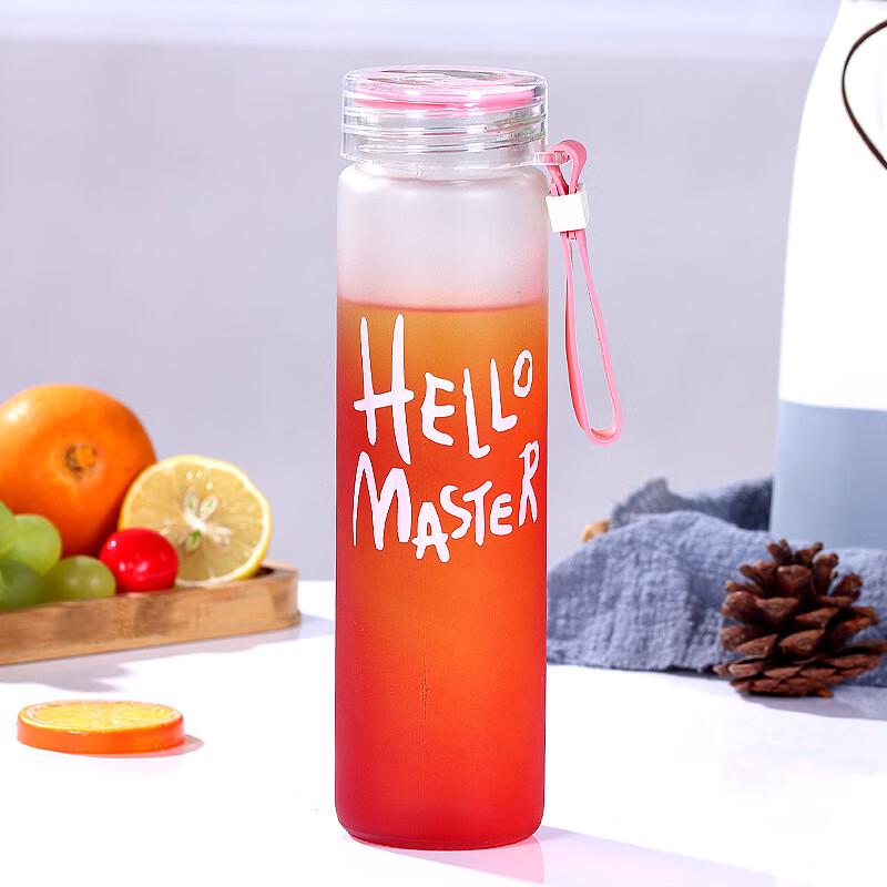 

Frosted Gradient Colorful Glass Water Bottle