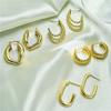 HECHENG,Vintage Chunky Earrings for Women Brass Twist Geometric Lightweight Hoops Wholesale