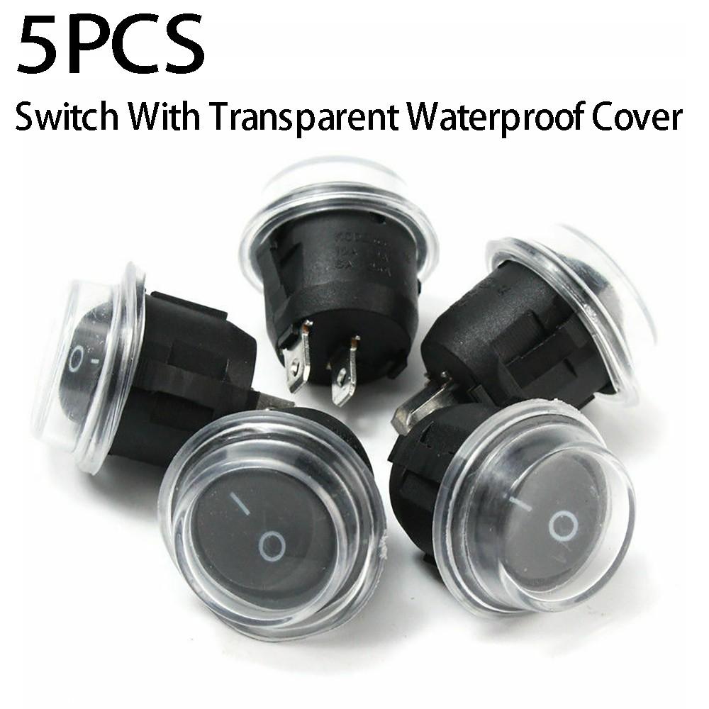 

SPST Toggle Switch Waterproof Cover 10A 12V 5pcs/Set