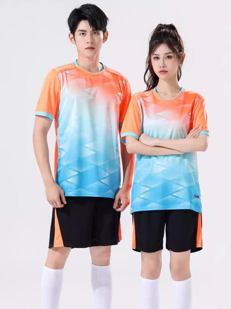 Unisex Quick-Dry Sports Suit: Breathable Short-Sleeve Set for Runners with Customizable Team Numbers