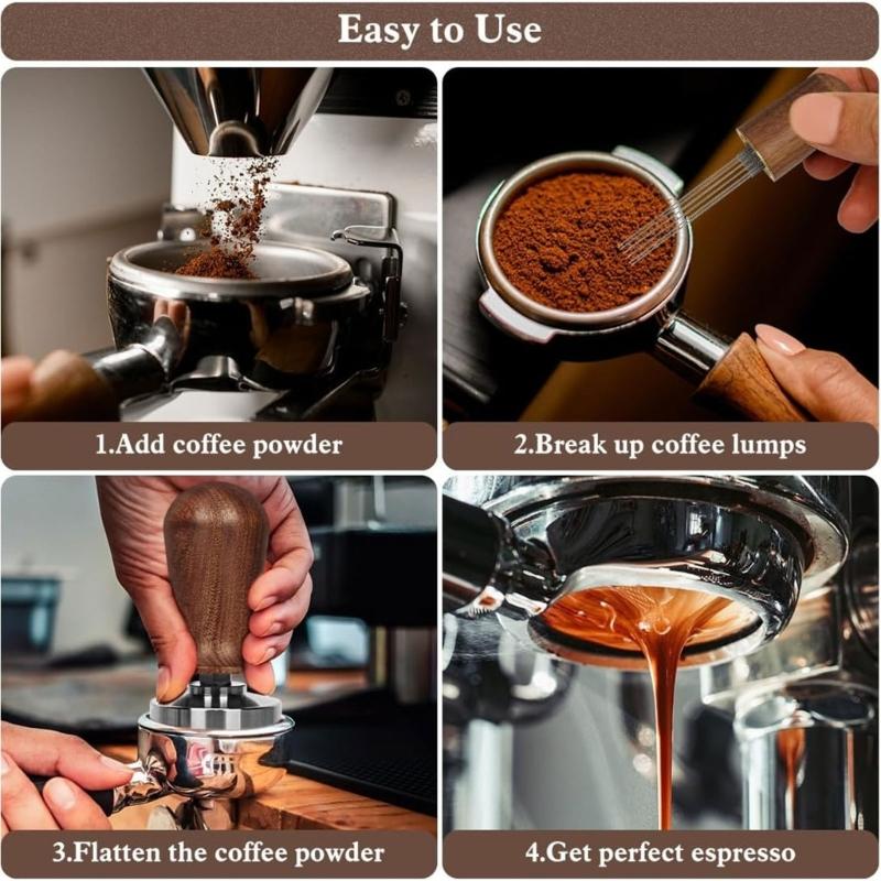 Multifuntional Coffee Press Coffee Tamper Coffee Needle Stirrer Coffee Tamper Mats Coffee Tools Gift for Coffee Lovers