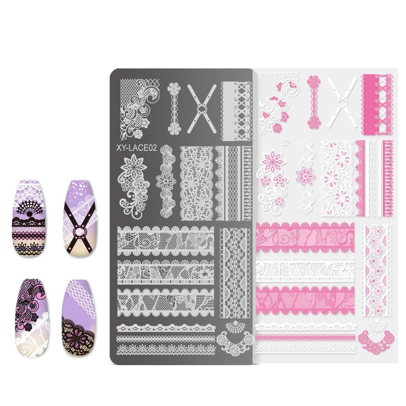 

Пластины для штамповки ногтей на французском языке Шаблоны штампов для ногтей Цветочные пластины для ногтей Маникюрные трафареты для печати Инструмент для штамповки ногтей 2