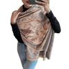 400g Retro Ethnic Bluebird Scarf: Women's Winter Warm Neck Warmer, High-End Imitation Cashmere Shawl.