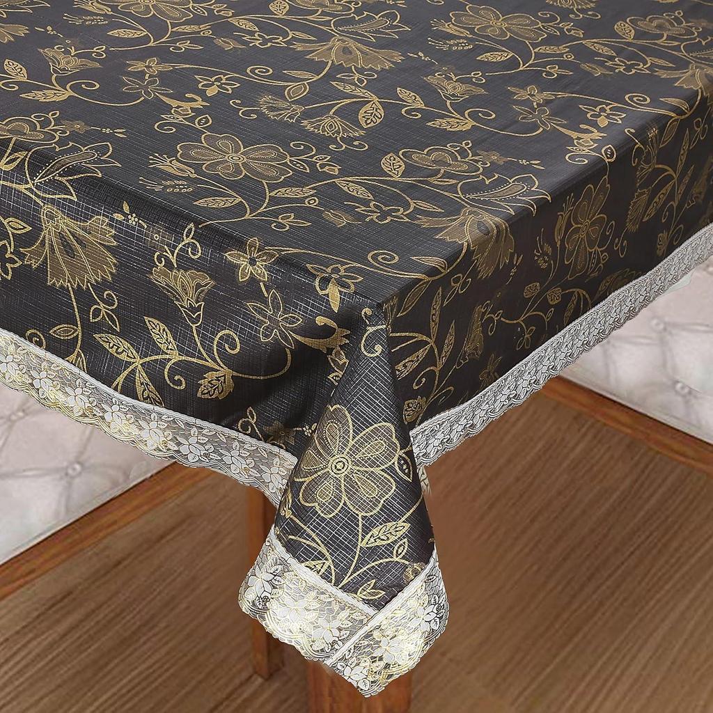 Premium Center Table Cover, Waterproof and Dustproof (Golden Floral, 40x60 Inch- Center Table)