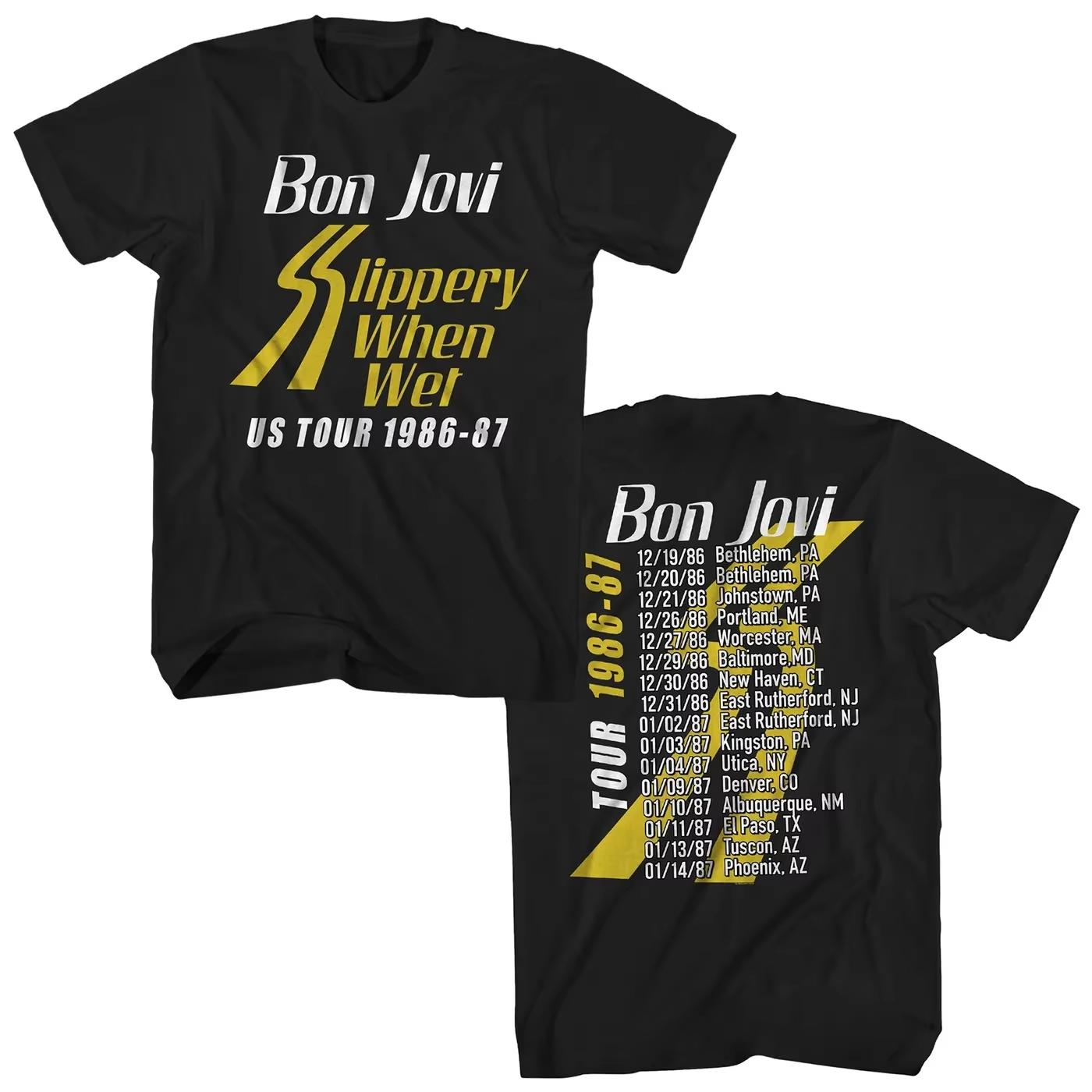 New 2026 Bon Jovi TShirt SSW Tour Bon Jovi Shirt Unisex Women Short Sleeves Streetwear Cotton High Quality Male Female Clothing S