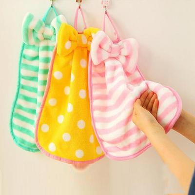 Badrum Kök Barn Barnkammare Handduk Mjuk Bowknot Hängande Torka Handduk