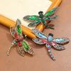 Exaggerated Big Size Crystal Dragonfly Brooch For Women Exquisite Luxury Badges Pin