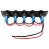 1-6 Gang Rocker Switch Panel 12V Waterproof On-Off Toggle Switches With Red LED Light For Automotive,Boat,Truck Vehicles