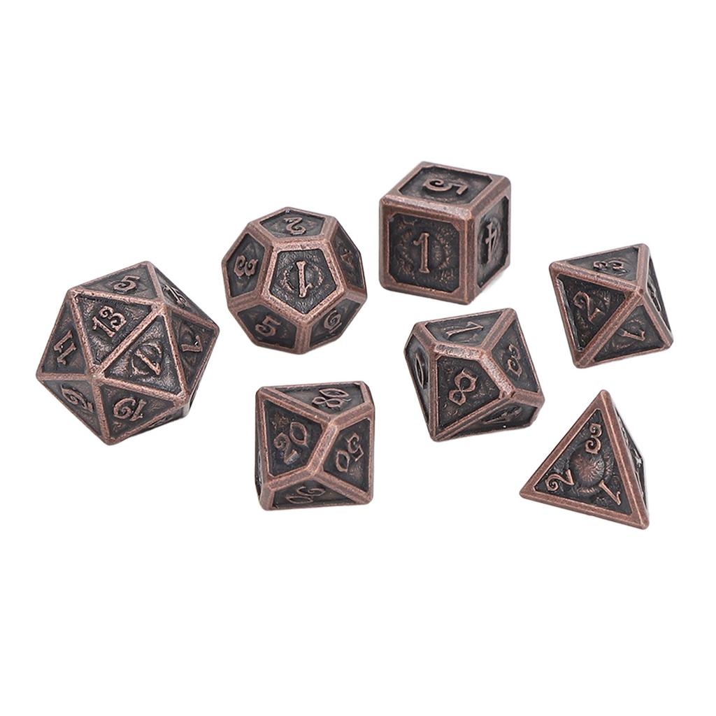 7pcs Rolling Dice Set Metal Role Playing Polyhedral Color Beautiful Dices Toy for Teaching