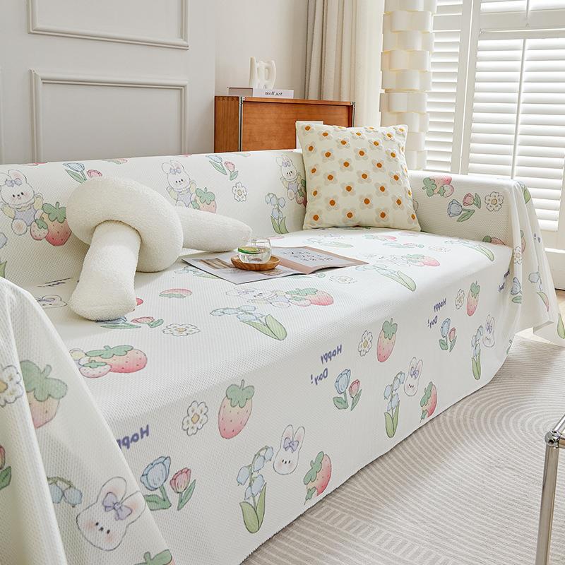 Ice Silk Sofa Cover, Summer Cartoon Cute Sofa Cover, Cute Fun Sha Releases Full Package Sofa Cover