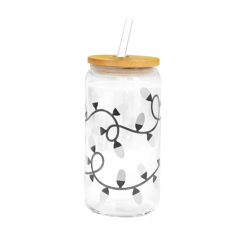 500ml Christmas Cups With Lids And Straws Color Changing Water Cup With Lid Straw Reusable Glass Drink Bottle Chrismas Gift