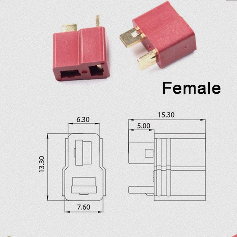 10PCS T- Plug Male & Female Connectors Deans Style For RC LiPo Battery