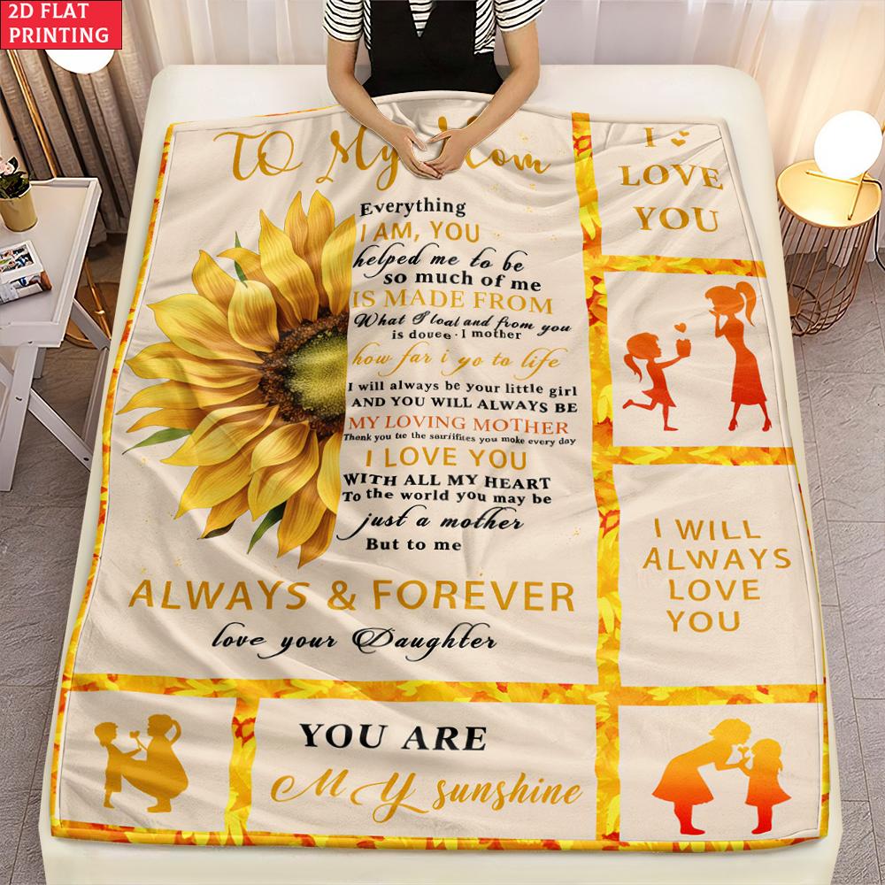 Mother's Day Print thin Flannel Blanket for Bedrooms,Living Rooms,Sofas Blankets,Lunch Breaks,blankets fluffy blanket
