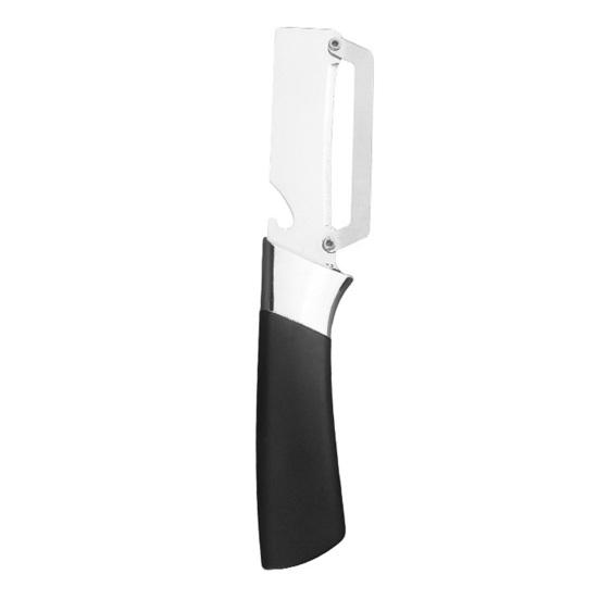 Stainless Steel Vegetable Peeler with Wood Handle Multi-Function Fruit Potato Peeler with Bottle Opener Quick Peeling Essential Kitchen Tool 1pc