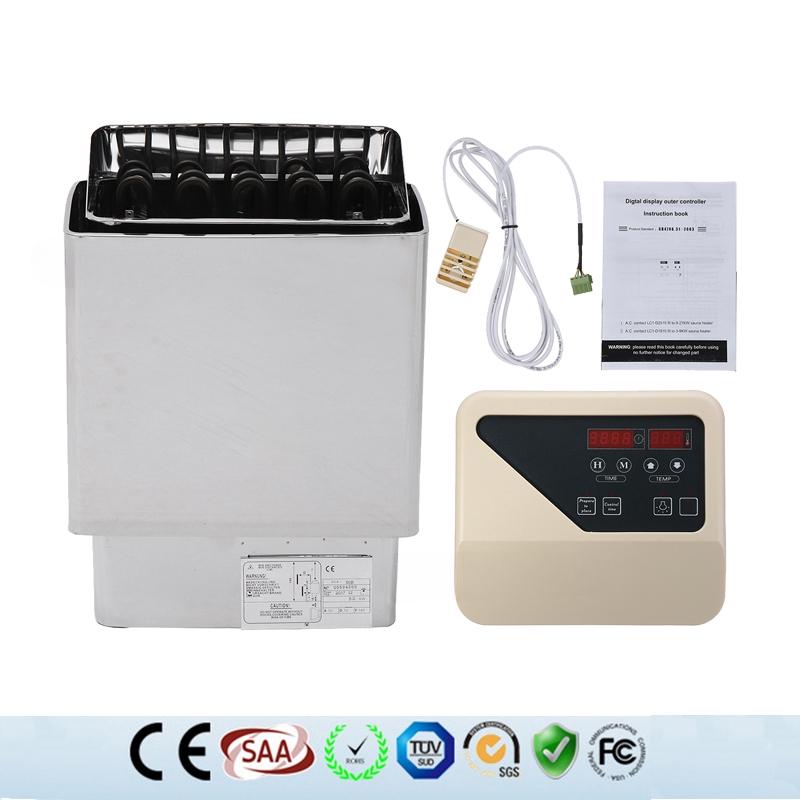 220V Electric Sauna Heater Wet Dry Sauna Heater Stainless Steel Stove For Home Hotel Bath Shower SPA 9000W