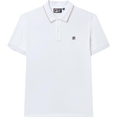 Logo Print Casual Knit Short Sleeve Polo Shirt Men Polo Shirts White F11M328109FWT