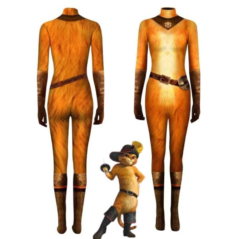 Puss In Boots Cosplay Costume Jumpsuit For Halloween Carnival