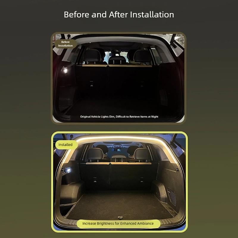Waterproof LED Light Strips for Vehicle Trunk Flexible Design Easy Plug in Install Universal Fit Enhances Driving Safety