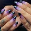 24 Pcs Black Long Almond Press On Nails Halloween Ghost Pumpkin Pattern Stiletto Fake Nail Tips
