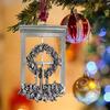 Double-Sided Metal Snowman Pendant Santa Claus Snowflake Solid Pewter Christmas Tree Ornament with Red Rope Decorative