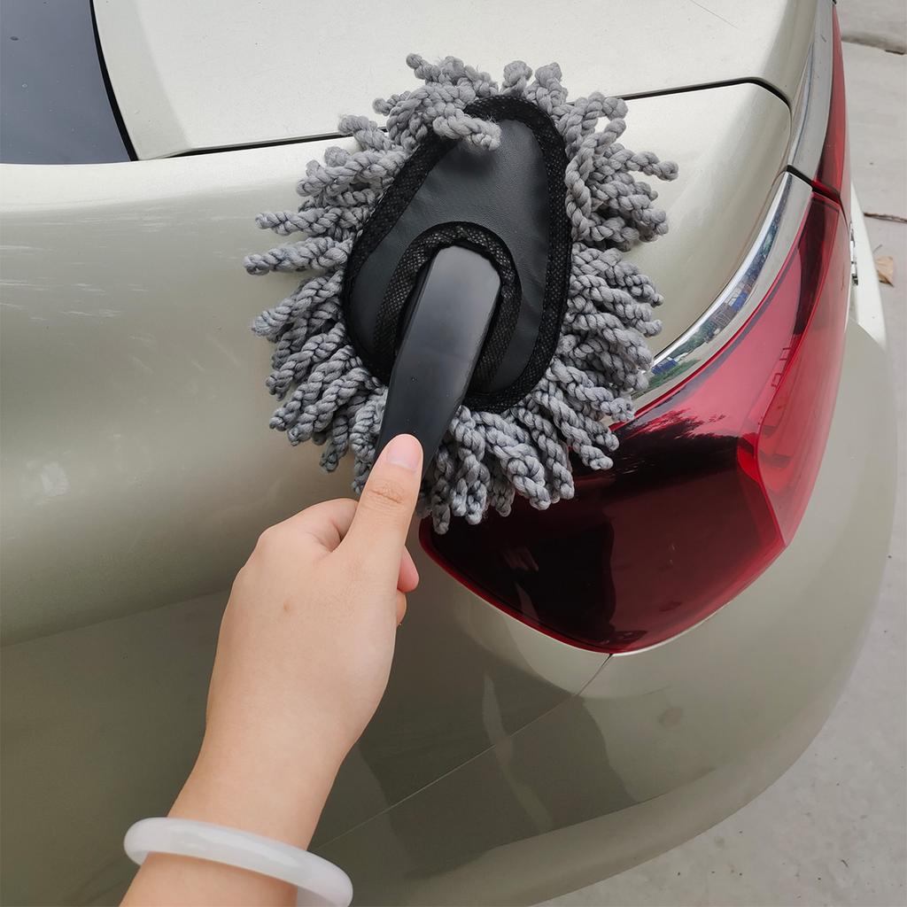 1PC Car fiber small wax mop car washing and cleaning small mop car dust removal small duster small wax brush household