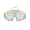 Perspective Sheer Mesh Mini Capelet Women Pearls Beading Fake Collar Shawl Scarf