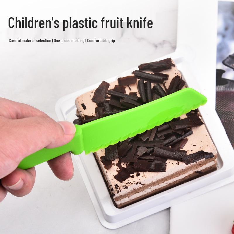 Children's Cake & Fruit Cutting Set: PP Plastic Knife & Board