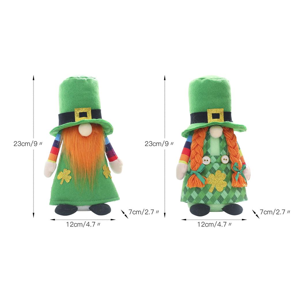 Saint Patrick's Day Gnome Irish Hat Doll Tier Tray Decor Gnomes Ornament for Dormitory Bedroom Tabletop Decorations