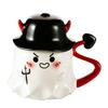 Halloween Coffee Mug Ghost Wearing Hat Shape Ceramic Cup Dishwasher Safe Festive Mug Seasonal Decoration Gift