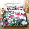 Flamingo Duvet Cover King Queen Tropical Palm Leaves Flower Bedding Set For Adult Red Animal Floral 2/3pcs Polyester Quilt Cover