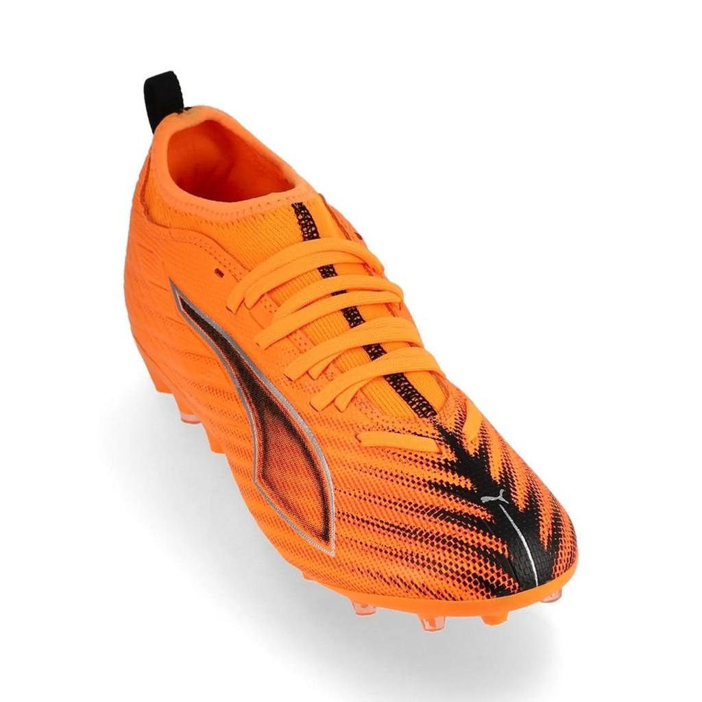 Puma Ultra 6 Mg Comfortable Versatile Durable Mid-Top Kids Soccer Shoes Unisex Soccer Shoes Orange Black 108520-03