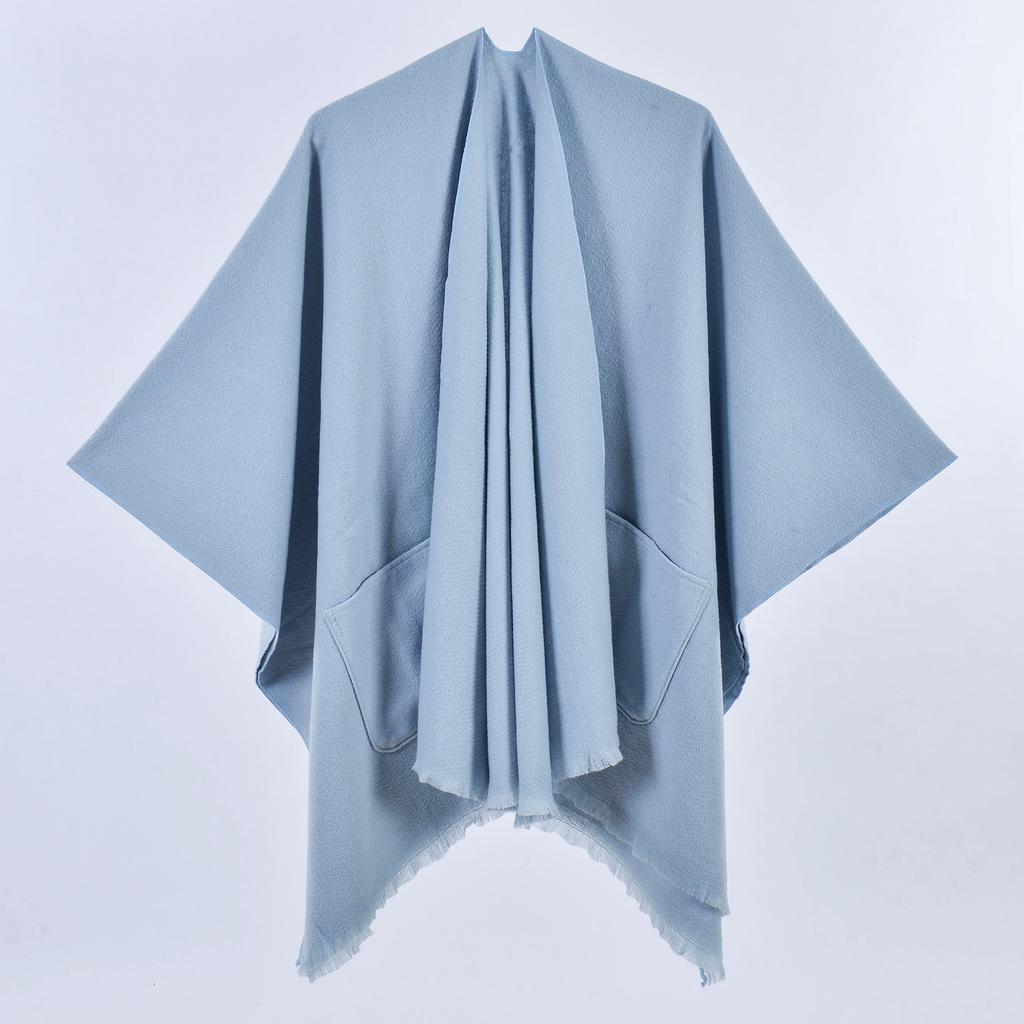 130*150cm Shawl Wraps for Women with Pockets, Elegant Cashmere Feeling Wraps, Open Front Pashmina with Tassel Scarf Blanket for Spring Fall Winter
