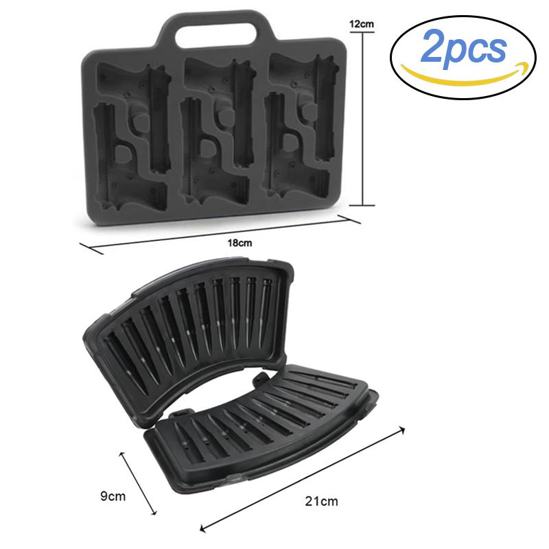 Plastic Ice Cube Mold 3D Crative Gun Bullet Grenade Shape Ice Mold DIY Household Use Summer Whiskey Wine Pudding Ice Cube Maker