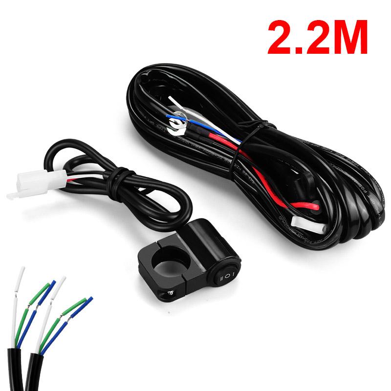 1.6M 2.2M Relay Harness Wiring Fog Lights Wire Switch Harness 12V 40A For Led Motorcycle Headlights Auxiliary Spot Light Cable