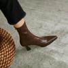 Fashion 2024 New Fashion Pointed Toe Workplace Versatile Thin Heels Solid Color Women's Boots Back Zipper Fashion Boots Formal