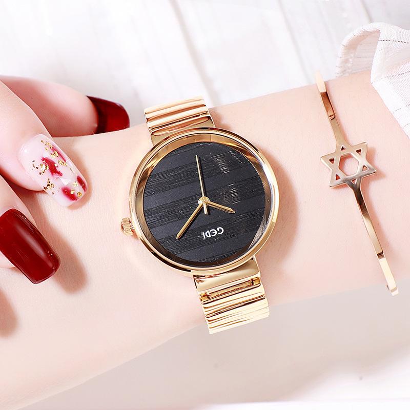 Simple Alloy Women'S Watch Bamboo Belt Quartz Watch Niche High-End Women'S Watch